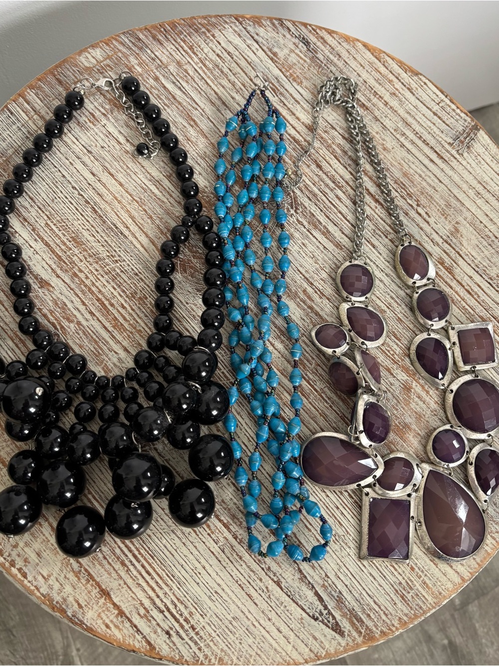 Multiples Black, Turquoise & Purple Multi-Necklace Assortment Set of 3